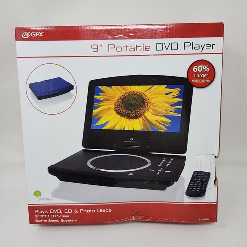 GPX 9" Portable Travel DVD Player Blue Model with Remote and Headphone Jack - Picture 14 of 16