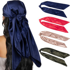 4PCS Head Scarf for Women 35  Head Scarves Silk Like Satin Neck Scarfs Square Ba