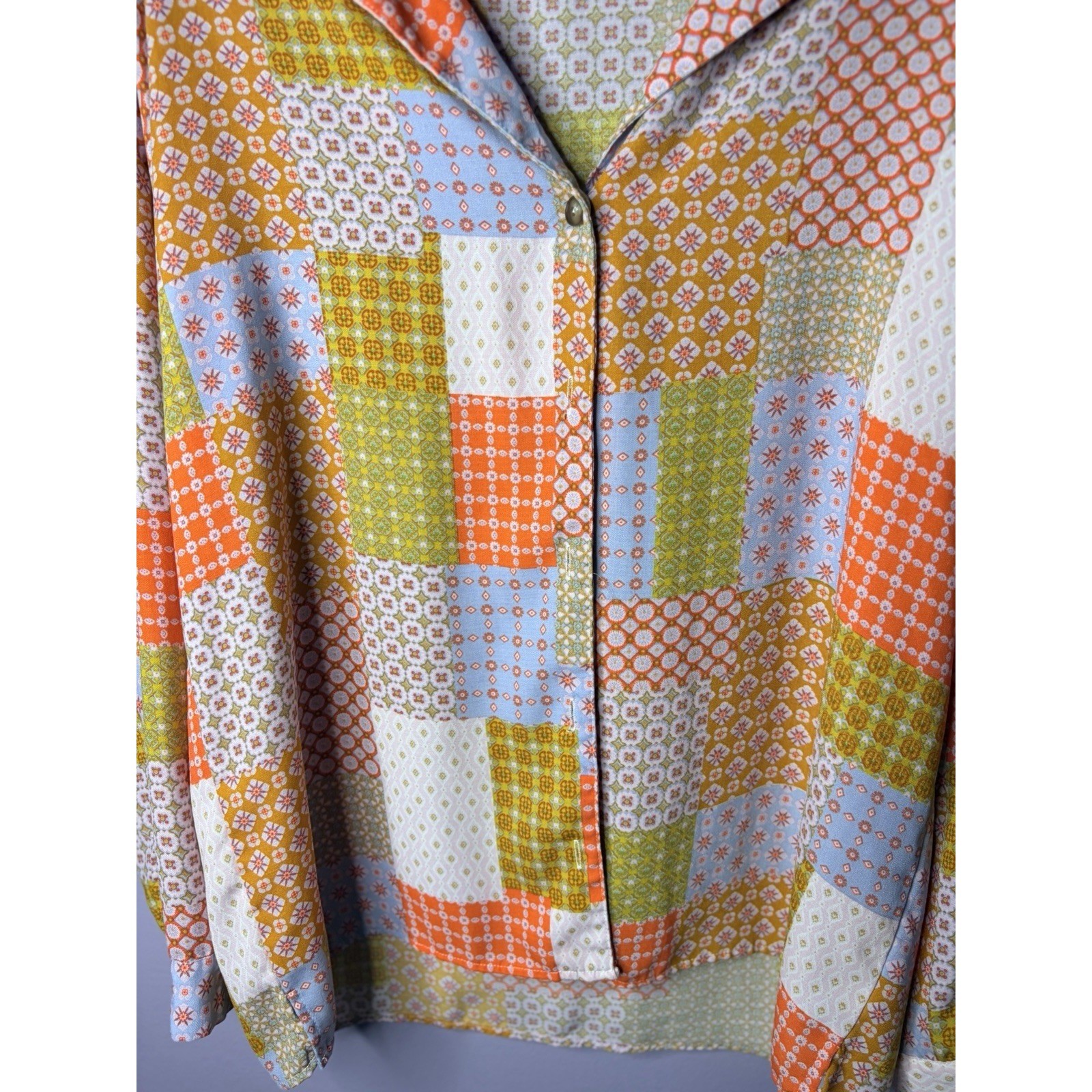 Willow + Root Boho Patchwork Button Blouse Women … - image 2