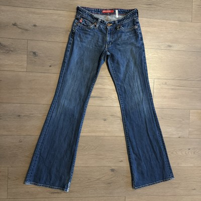 Big Star Jeans Women s 26R Blue Flary Low Rise Dark Wash Flared Denim