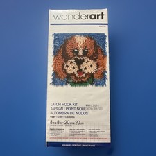 PUPPY DOG Latch Hook Kit WonderArt 426136 - 8"x8" Size - BEGINNERS New in Box