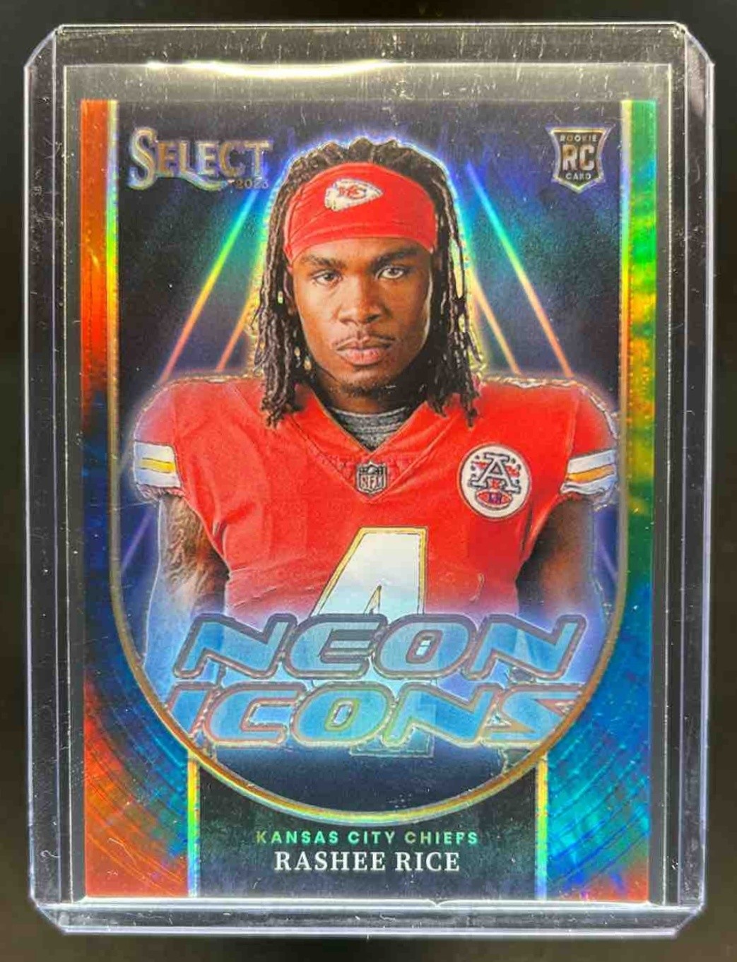 2023 Select Rashee Rice Neon Icons RC Tie Dye Prizm #9/25 Chiefs
