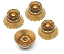 4 GOLD Bell Knobs for USA Pots 1/4" Les Paul, ES-335, SG's