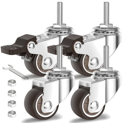 Roller Castors Möbel 25mm Gummiräder mit Bremse Transport Kunststoff