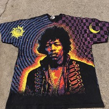 Vintage 1992 Jimi Hendrix Mosquitohead Style All Over Print AOP Tee Shirt