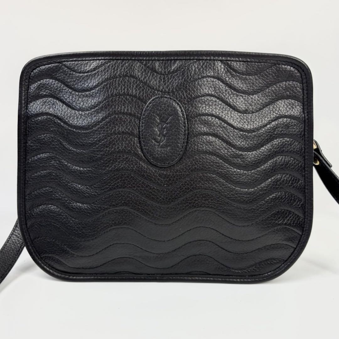 Autentica borsa a tracolla Yves Saint Laurent borsa per fotocamera nera Cassandra