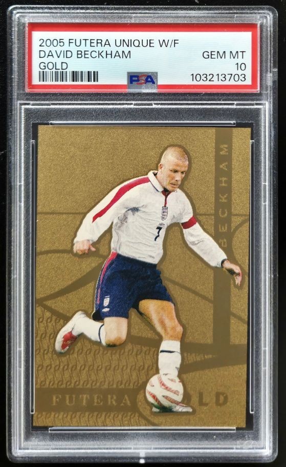 2005 Futera Unique World Fooball David Beckham Gold PSA 10