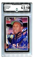 1985 Donruss #438 Kirby Puckett RC MINT AUTHENTICATION MA 6.5/10 Auto Signed HOF