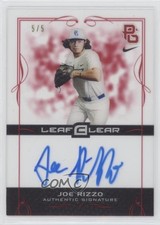 2015 Leaf Ultimate Draft Perfect Game Clear Red 5/5 Joe Rizzo #BA-JR1 Auto a2v