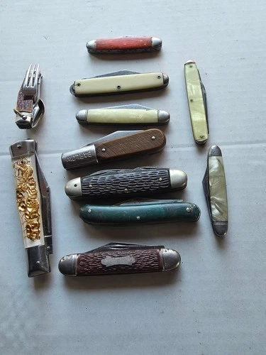lot of 11 vintage/ antique jack knives (American&2japan) - product listing photo