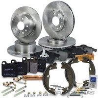 Atec 4X Bremsscheibe+BremsbelÄGe+Bremsbacken Vorn+Hinten FÜR Opel Vectra B 95-02
