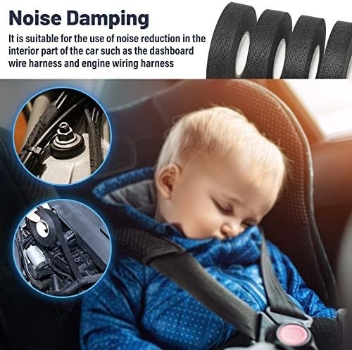 RED WOLF Wiring Harness Tape High Temp Wire Cable Loom Self-Adhesive Fabric Tape