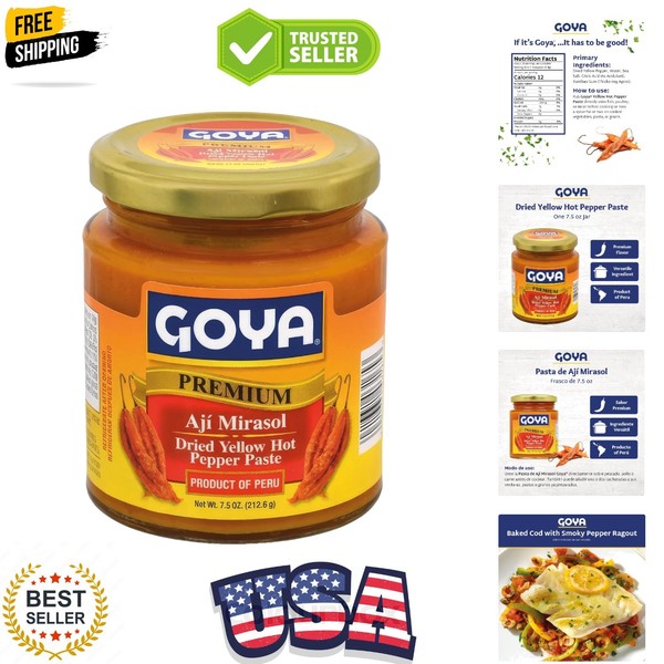 Pasta Ají Mirasol de, pasta seca de pimiento amarillo picante para cocina latina, suave–...