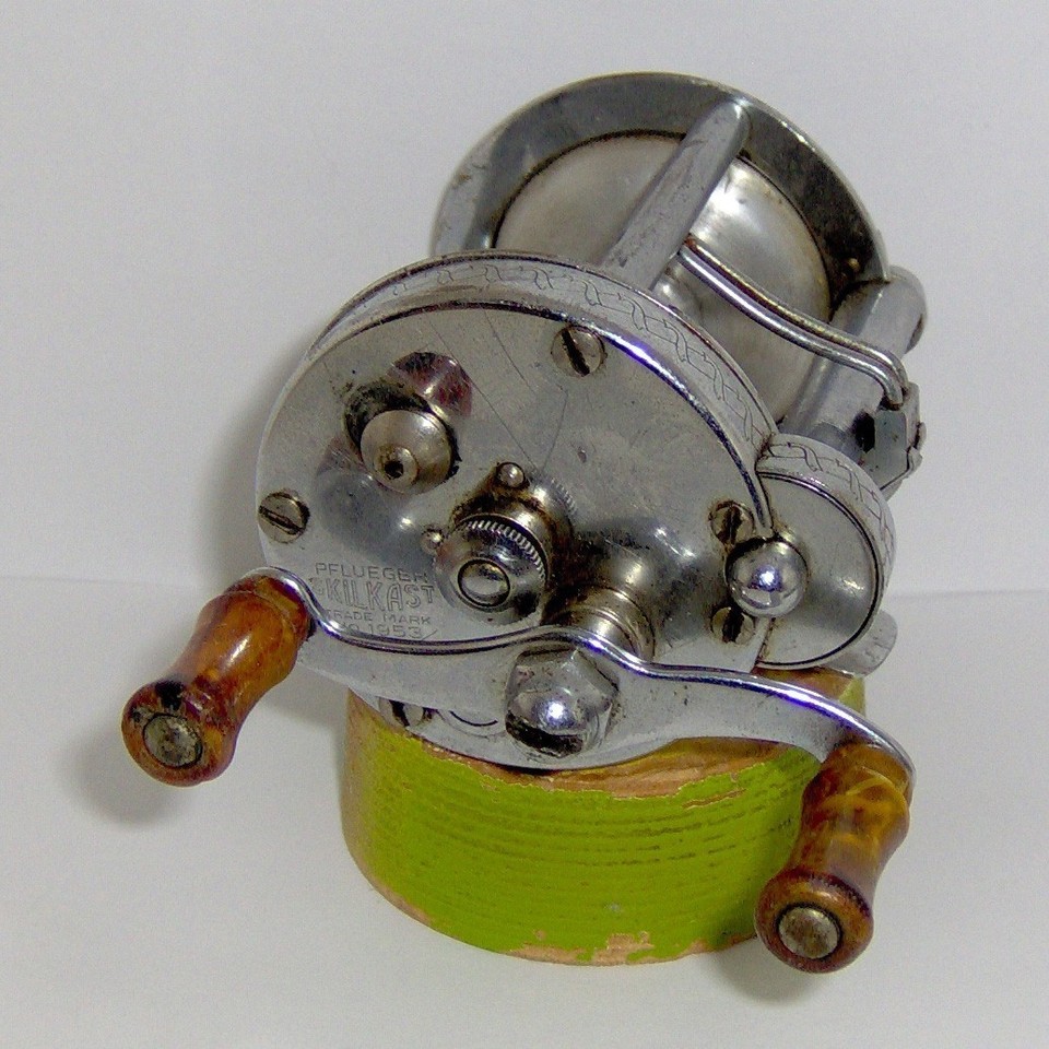 Moulinet De Pêche Vintage Pflueger Skilcast N°1953, Récupération Niveau (bon état)