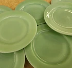 8 Anchor Hocking Fire King Jadeite Salad Plates 6-3/4" Restaurant Ware