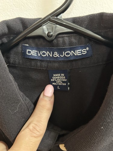 Men’s Devon & Jones Large Cadillac Black Short Sleeve Button Down. - Picture 3 of 4