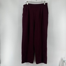 St. John Pants 6 Burgundy Maroon Santana Knit Pull On Career Made USA Marie G