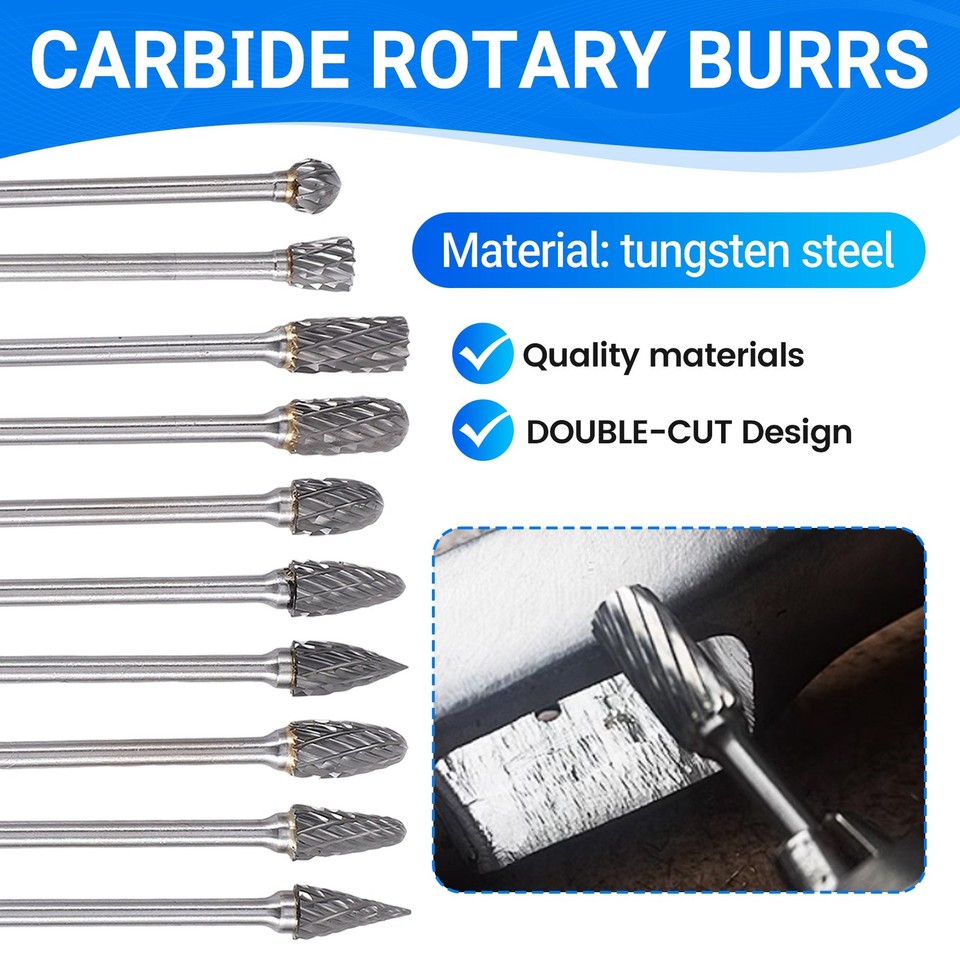 20-teiliges Rotary Burr Set – Fräser Mit 3 Mm Schaft Aus Wolframstahl Für Holz & Metall