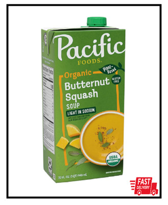 Organic Butternut Squash Soup, Plant-Based, Light Sodium, 32Oz Carton