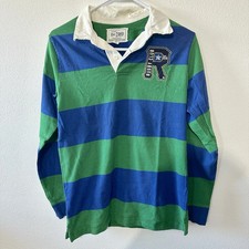 The Children's Place Casual Polo Striped Shirt Kid's XL 14 Red Blue White USA