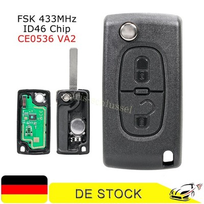 2Tasten Funk Schlüssel ID46 Für Peugeot Partner Citroen Berlingo Jumpy C2 C3 DS3