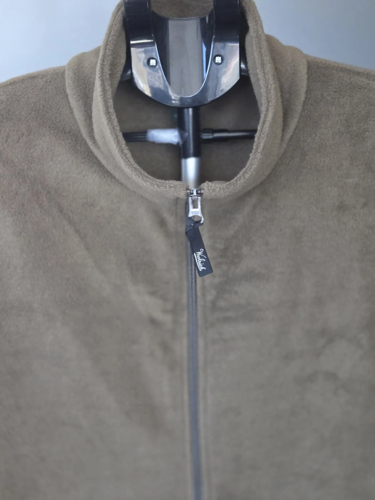 Woolrich Fleece Men's Vest XL Chicory Solid ZipUp Outdoor Hiking Golf Wood Brown
