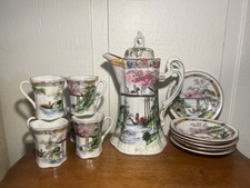 RARE COMPLETE SET Vintage JapaneseDragon Ware Geisha Girl Hand painted Tea Set