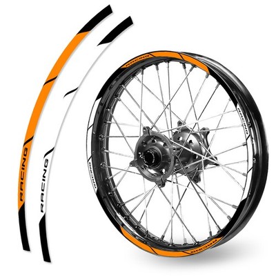 For BETA 125 RR-S 17-19 18 Wheel Stickers Rim 21'' 18'' Dirt Bike P04B Orange