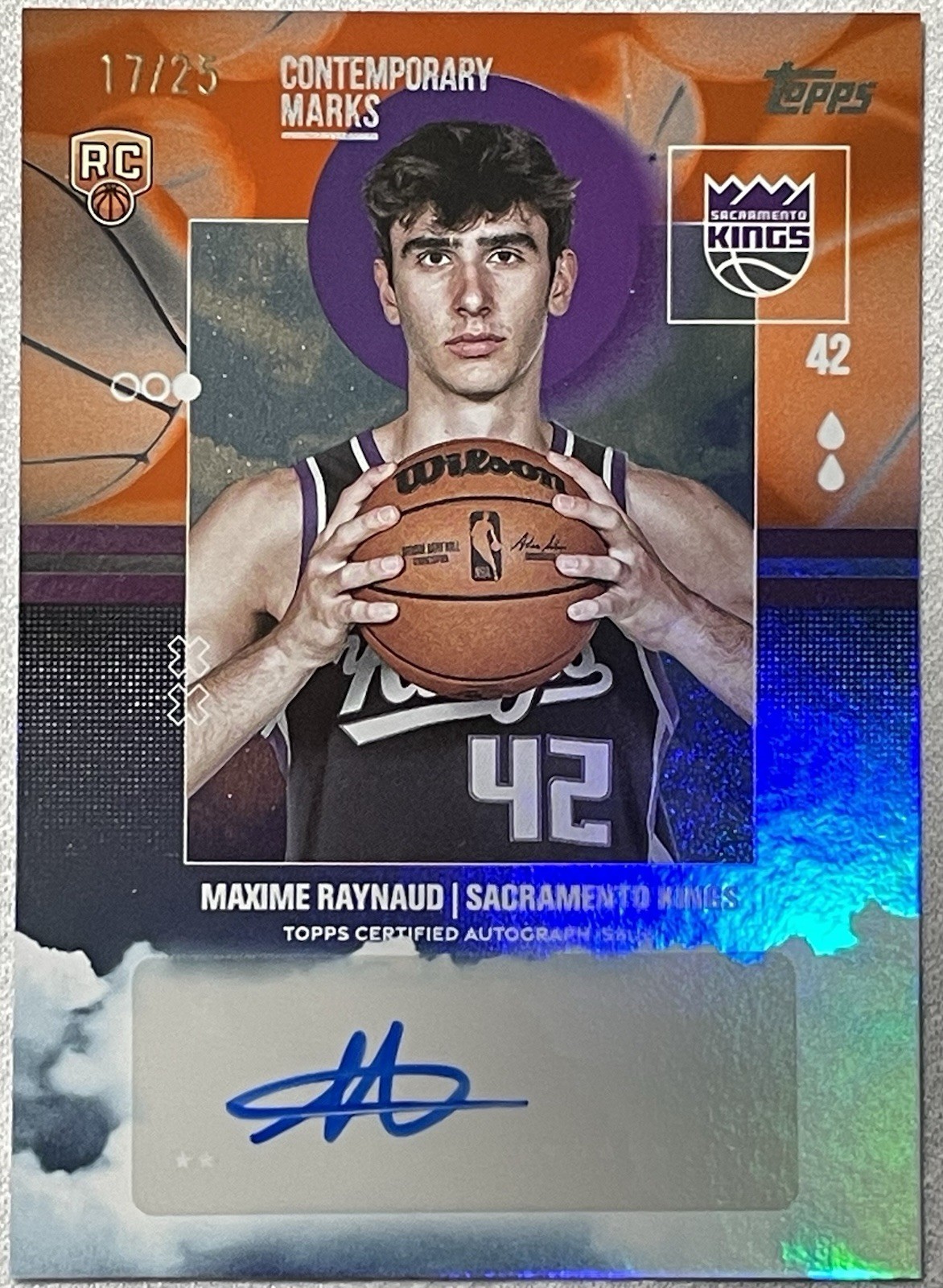 🔥🔥2025-26 Topps Contemporary Marks Orange Maxime Raynaud RC Auto 17/25🔥🔥