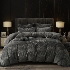 Duvet Cover Set King Size, 3pcs Soft Breathable No Filling 104"x90", Dark Gery
