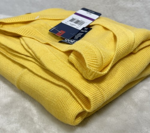 IZOD Womens Top Pullover Crew Neck Sweater XXL Yellow Premium Essentials Stretch