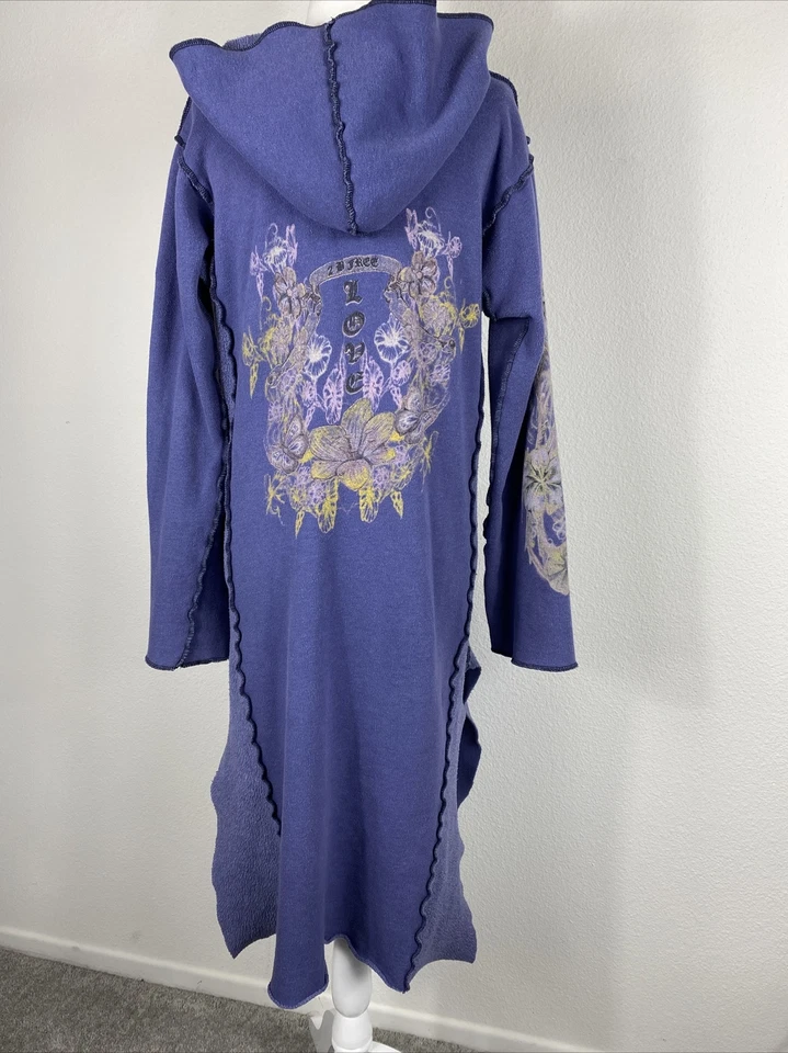 Vestido sudadera con capucha vintage para mujer Y2K 2 Be Free púrpura gráfico O/S Foto 4 de 4