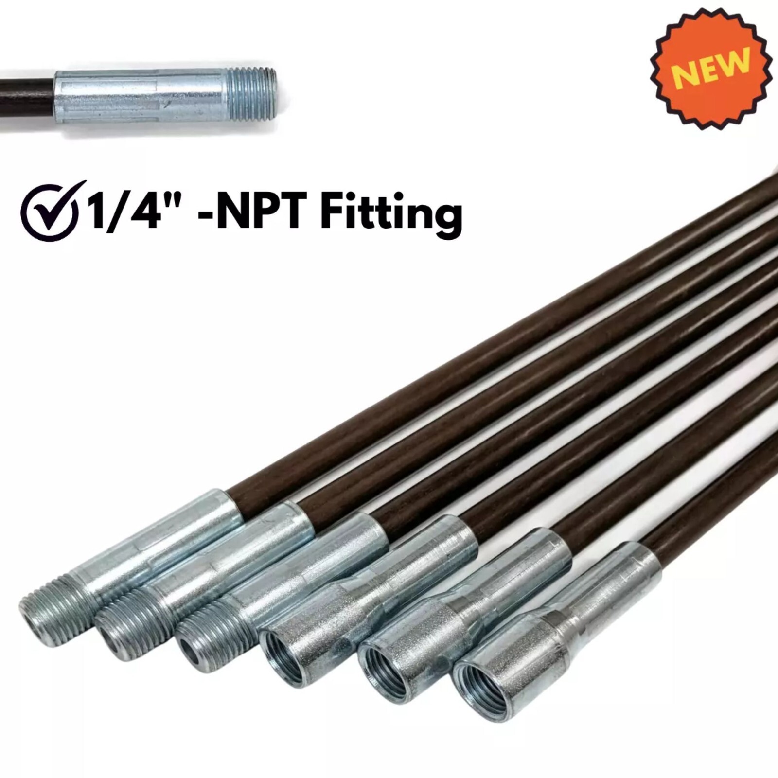 Fiberglass Chimney Brush Rod for Cleaning Wood Stove Pipe Flue Manual Sweeping