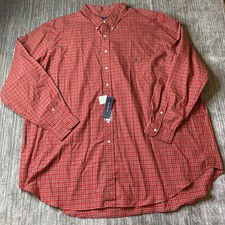 Polo Ralph Lauren Shirt Mens 4XL Tall Oxford Button Down Classic Fit Red NEW