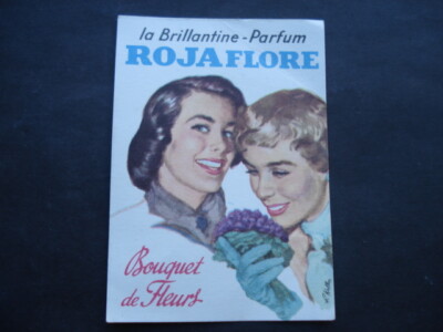 C1950S VINTAGE LA BRILLANTINE-PARFUM ROJA FLORE BOUQUET DE FLEURS PARFÜM CARD