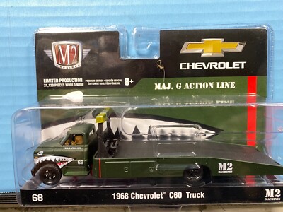 1/64 M2 MAJ. C ACTION LINE 1968 CHEVROLET C60 RAMP TRUCK HAULER GREEN