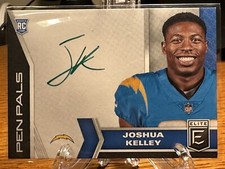 RARE Green Ink Joshua Kelley 2020 Panini Donruss Elite Pen Pals Rookie Auto