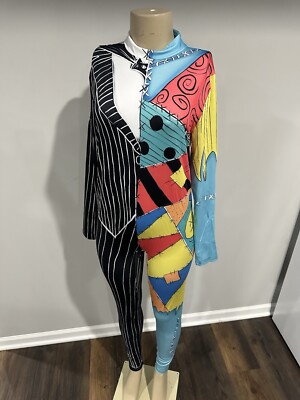 nightmare before christmas overall dress Jack Skellington Costume Large Women Jumpsuit Sally Wedding Set Option:Dress/Flower Jewel Sash/Flower Jewel Headband flats Boho Lace Square Neckline Details Crafted from comfortable