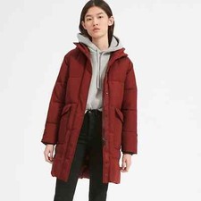 Everlane The Renew Brick Red Long Puffer Coat Sz Xxs