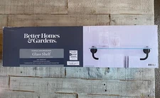 Better Homes & Garden Holbrook 20.5” Glass Shelf with Towel Bar, Dark Bronze New