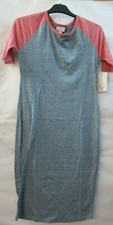 Lularoe Womens Julia Dress Fitted Short Sleeve Bodycon Gray Sz XS BB10