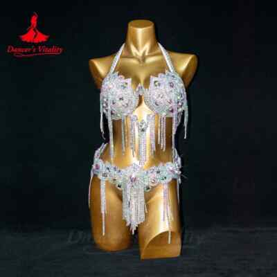 Belly Dance Performance Suit Women Bra+belt 2pcs Oriental Girl Competiton Set