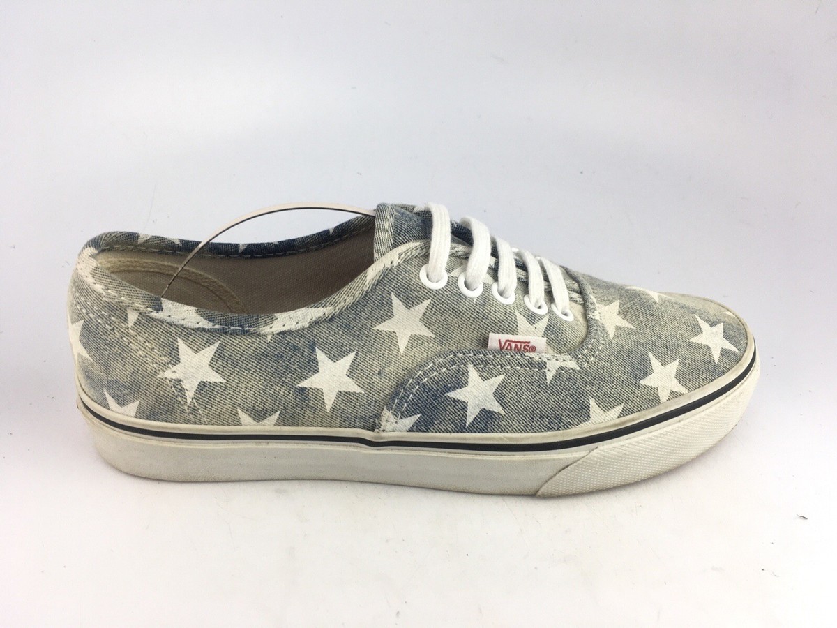 Vans Authentic Acid Denim Washed Stars Blue USA Womens Shoes Sz US