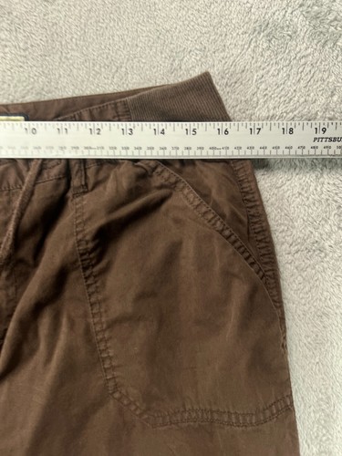 Caribbean Joe Womens 10 Brown Pants Utility Crop Drawstring Ribbed Waist HI Rise - Picture 5 of 9