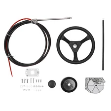 15 Feet Boat Rotary Steering System Outboard Kit SS13715 Marine w/ 12.5" Wheel