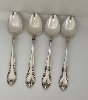 4 Gorham Silver New Elegance Teaspoons 1947 Silver Plate Flatware