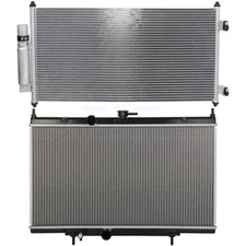 AC Condenser &Aluminum Radiator Cooling Kit For 2007-2012 Nissan Sentra 2.0L l4