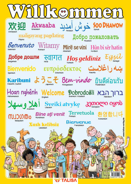 Thumbnail - Multilinguales Lernposter "willkommen"