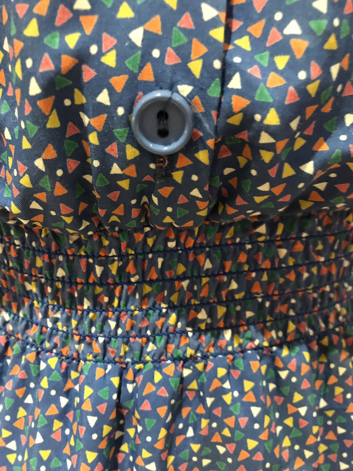 Mid 1970s Blue Patterned Vintage Dress  Size 10/12 UK, Made in England 7