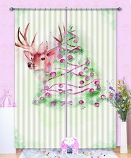 3D Deer Tree 302Blockout Photo Curtain Printing Curtains Drapes Fabric Window CA